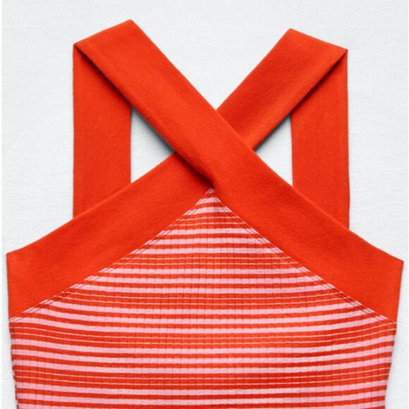 Red and White Striped Halter Bodysuit - Picture 5 of 5